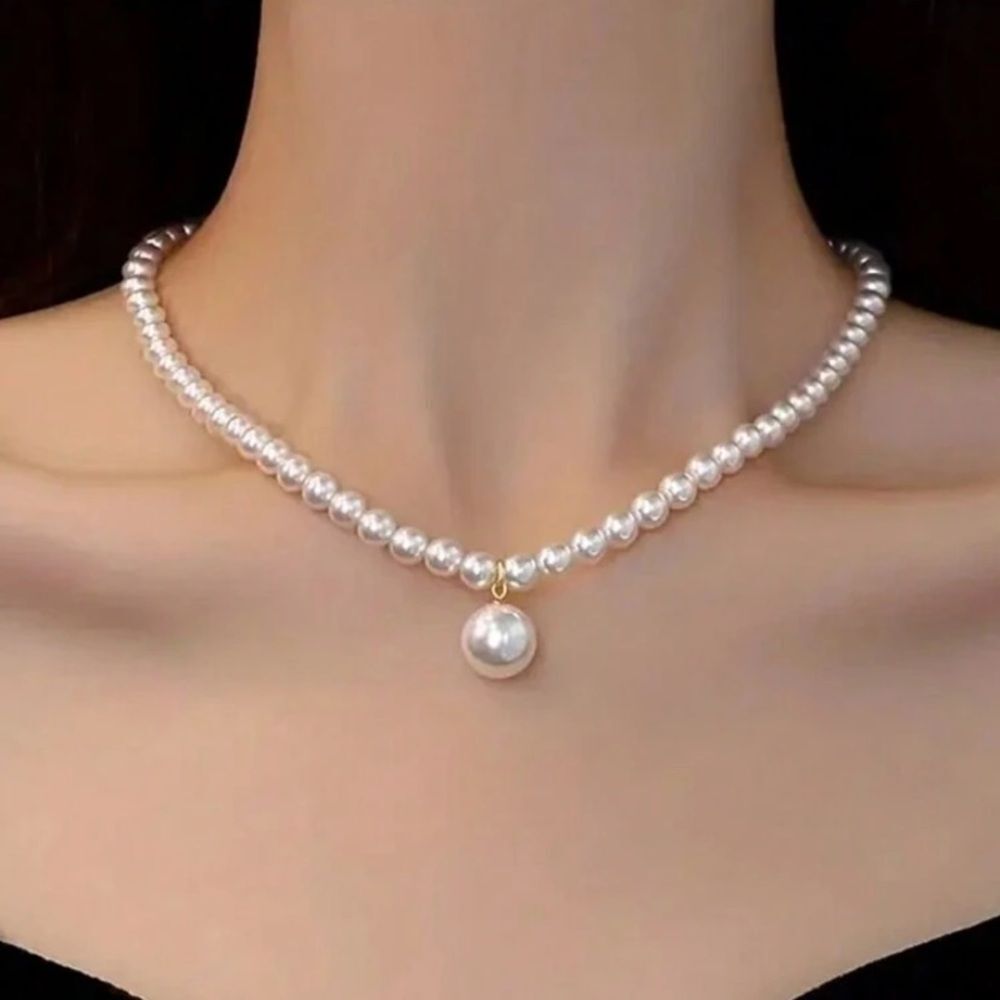 3for$20 1pc Women Handmade Faux Pearl Necklace, Elegant Vintage Style